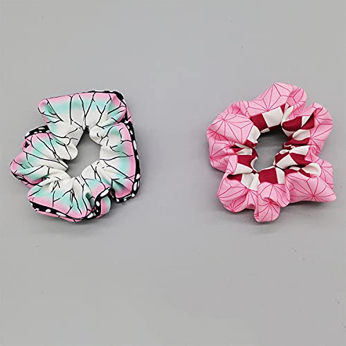 4 Pcs Anime Hair Scrunchies Hair Ties for Kids Adults, Elastic Ponytail Holder Bracelet Costumes, Cosplay Hair Accessories Main Image