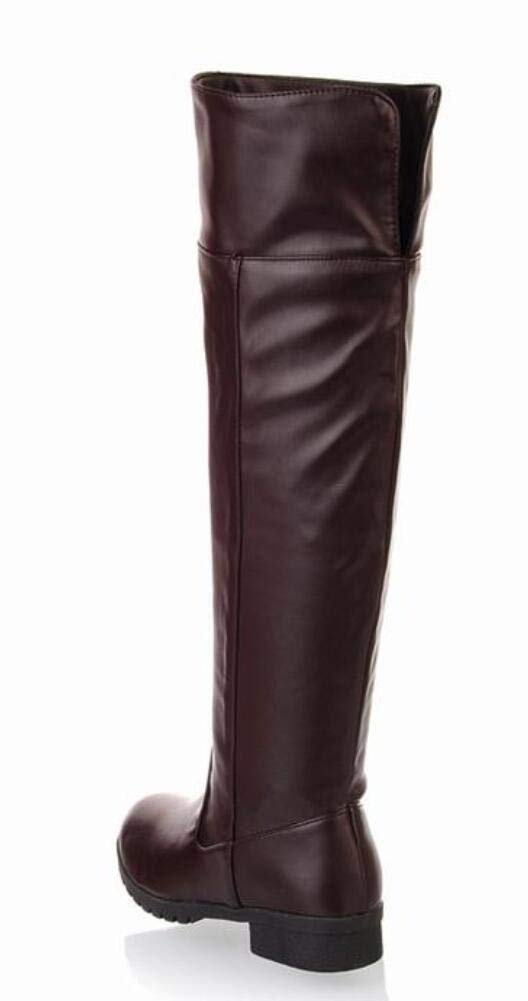 ACE SHOCK Men's Cosplay Boots Knee High Equestrian Boots Costume Shoes (11, Brown)