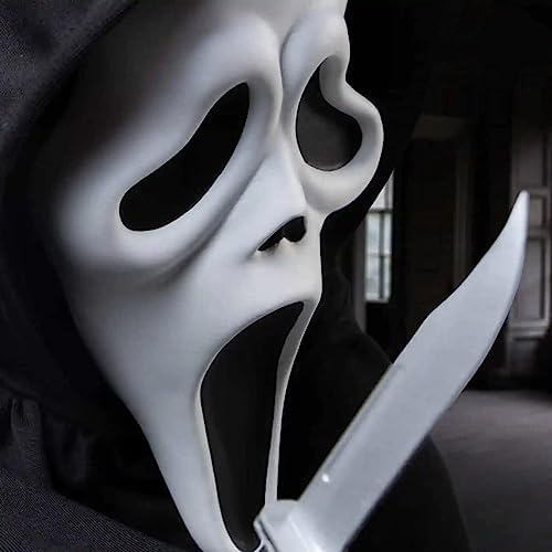 HMPBS Halloween Mask Natural Latex Scary Skull Mask Horror Full Head Masque Halloween Party Costume Cosplay Props (B)