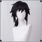 LABEAUTÉ Anime Black Cosplay Wigs for Giyuu Short Wig Halloween Wig Character Wig Cosplay Clothes for Demon Slayer: Kimetsu no Yaiba