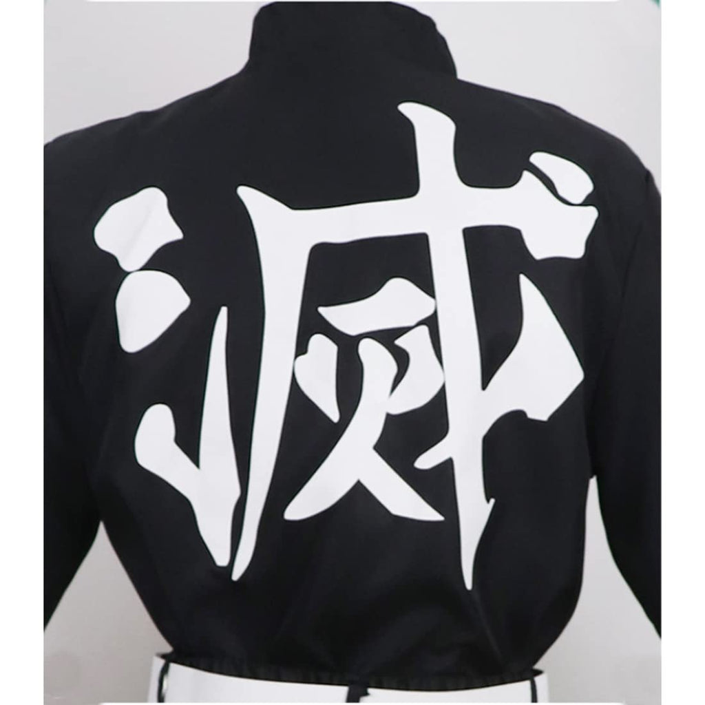 Mens Cosplay Costume Japanese Anime Cosplay Black Team Uniform Kimonos Outfit With Belt (M, Black)