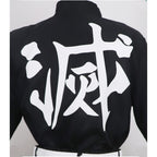 Mens Cosplay Costume Japanese Anime Cosplay Black Team Uniform Kimonos Outfit With Belt (M, Black)