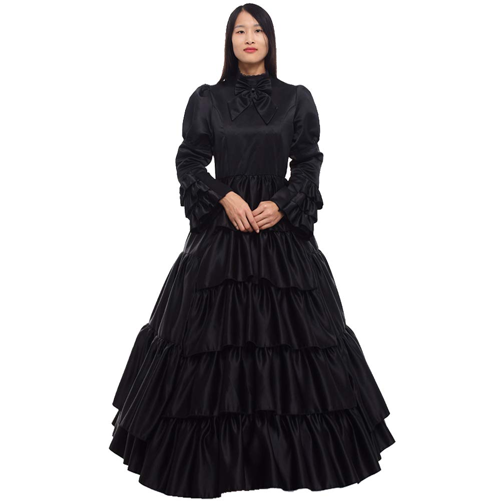 GRACEART Women Gothic Victorian Rococo Dress Costumes Balck M