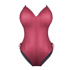 Womens Bunny Costume Girl Suit Senpai Cosplay Anime Role Costume One Piece Bodysuit Removable Padded with Stockings Set(Red L)