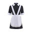 LQTIKLD Women's Horror Show Magenta Cosplay Costume Maid Uniform Apron Dress Halloween Outfit (Medium)