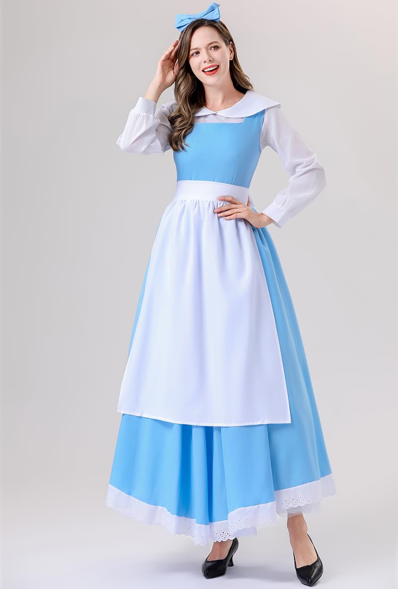 Beauty Belle Costume Dress Beast Costume Dan Stevens Halloween Maid Dress Fancy Party Dress Up 2XL