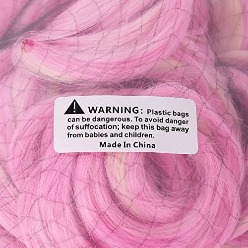 MapofBeauty Multi-color Lolita Long Curly Clip on synthetic Ponytails Cosplay Wig (Pink/Blonde) Main Image