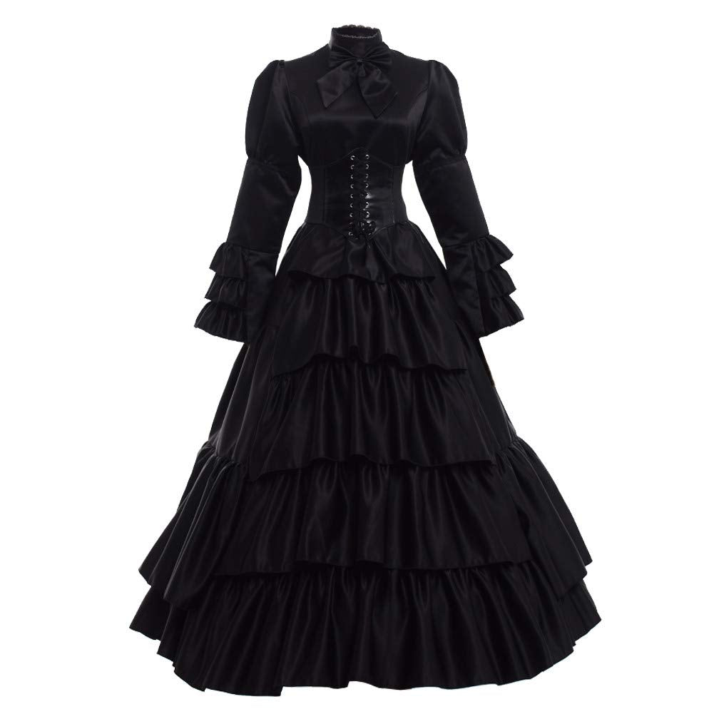 GRACEART Women Gothic Victorian Rococo Dress Costumes Balck M