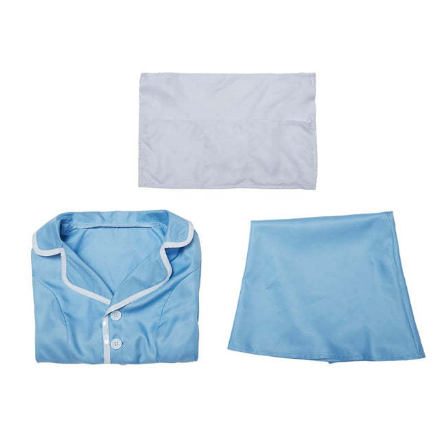 Musical Waitress Cosplay Costume Women Blue Maid Dress Uniform with Apron Outfit (Blue, XXXL) Main Image