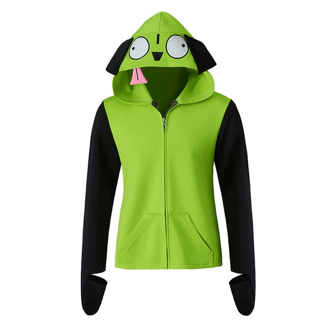 Saniplaycos Green Cosplay Hoodie Costume Zipper Jacket Coat Men's Casual Sweatshirt Hooded Zip Up Pullovers Hover Image