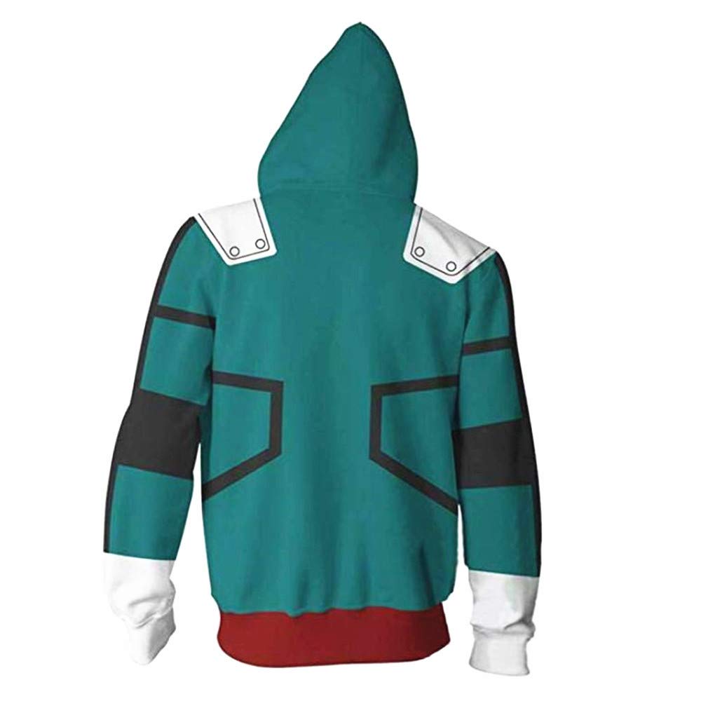 YUANTU Academia Hoodies Cosplay Costume Jacket Hoodies for Adult Unisex (US, Alpha, Large, Regular, Regular, green)