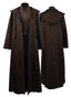 Rongxu Mens Tunic Robe Cosplay Costume Adult Tunic Hooded Robe Outfit Full Set Halloween Costume US Size (Small, Brown (Full Set))