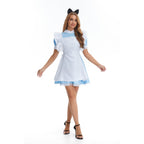 Colorful House Women Blue Maid Outfit Adult Anime Maid Dress Costume Lolita Cosplay Apron Halloween Fancy Fairytale Dress(X-Small, Blue)