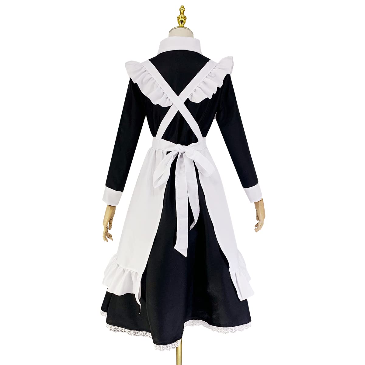 chigemianbaoba Womens French Maid Costume Anime Party Uniform Lolita Outfits Fancy French Apron Dress for Halloween Cosplay (Longsleeve,XXL)