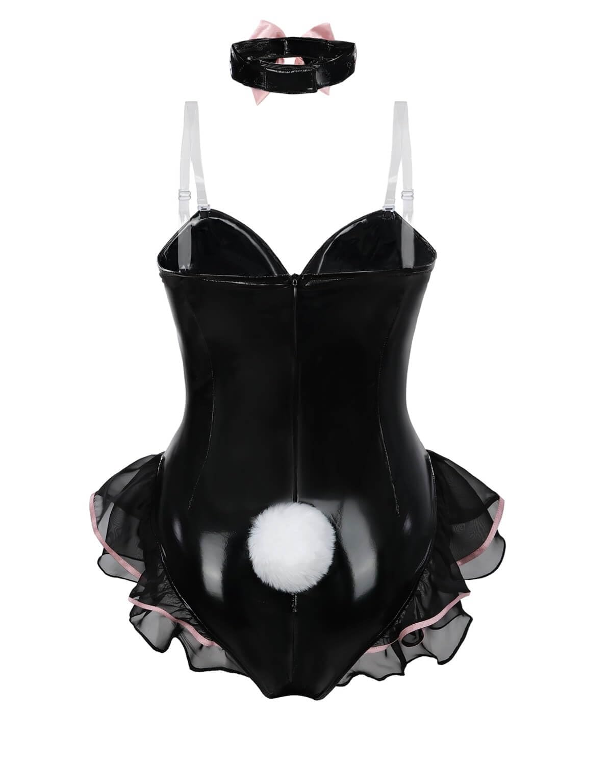 Nuoqi Black Womens Bunny Costume Bunny Girl Cosplay Suit Adult Halloween Outfit XXL