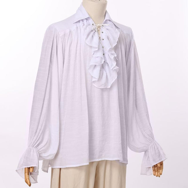 Men Pirate Shirt Women Vampire Renaissance Shirts Victorian Ruffled Medieval Costume Cotton Linen Shirt Main Image