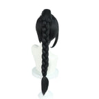 JoneTing Black Braided Wig【+Hair Cap】 Long Black Ponytail Wigs with Braids for Women Shadow Cosplay wig Blacked Ponytail Wig Long Braided Wig BG3 Cosplay Wig for Party Shadow Costume Outfit Halloween