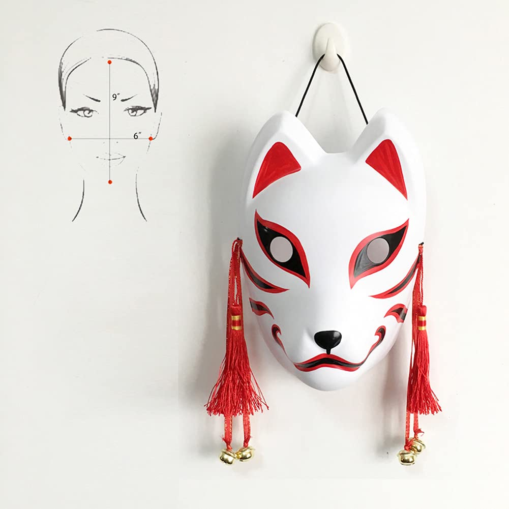 YangYong Fox Cosplay Mask for Masquerade Ball Party Halloween, Japanese Kitsune Kabuki (G)