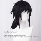 LABEAUTÉ Anime Black Cosplay Wigs for Giyuu Short Wig Halloween Wig Character Wig Cosplay Clothes for Demon Slayer: Kimetsu no Yaiba