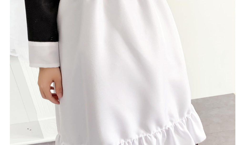 chigemianbaoba Womens French Maid Costume Anime Party Uniform Lolita Outfits Fancy French Apron Dress for Halloween Cosplay (Longsleeve,XXL)