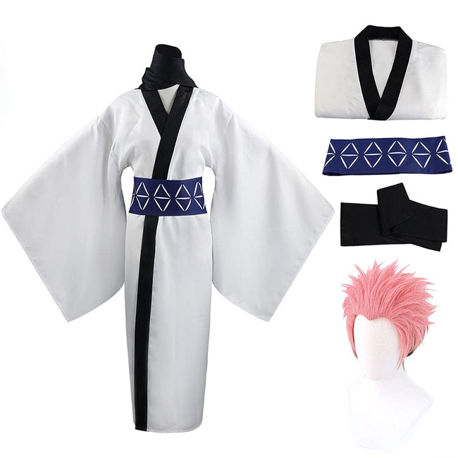 Han shan Itadori Uniform Ryomen Sukuna Cosplay Costume Full Set Suits School Uniform Sportswear with Keychain (RyomenB(with wig), XL) Hover Image