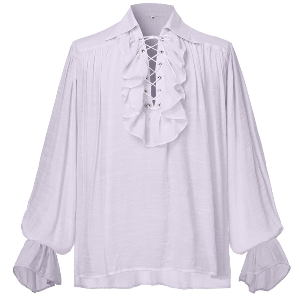 Men Pirate Shirt Women Vampire Renaissance Shirts Victorian Ruffled Medieval Costume Cotton Linen Shirt