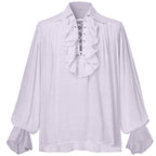 Men Pirate Shirt Women Vampire Renaissance Shirts Victorian Ruffled Medieval Costume Cotton Linen Shirt