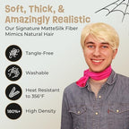 ALLAURA Compatible with Sonny Bono Wig – 60s 70s Men’s Short Brown Wig + Mustache for Hippie, Singer, TV Star, Cop, Detective Costumes – Liberty Duo, Limu & Doug, Uncle Rico, Retro Halloween Outfit