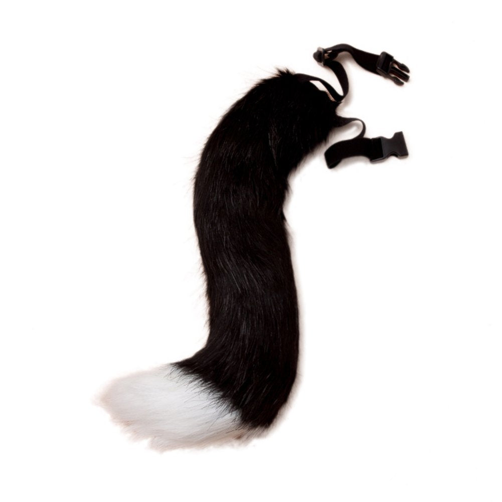 JUNBOON Faux Fur Fox Tail for Cosplay Costume Halloween Party (BW)