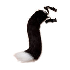 JUNBOON Faux Fur Fox Tail for Cosplay Costume Halloween Party (BW)