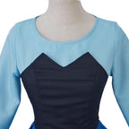 SFWXCOS Women's Princess Mermaid Costume Blue Classic Cosplay Party Dress with Headwear (S, Blue)