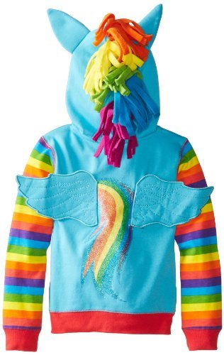 My Little Pony Girls' Rainbow Dash Cosplay Hoodie, Rainbow Dash, 8-10