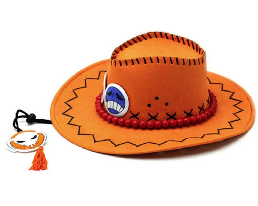 GK-O D Ace Cowboy Hat Costume Hats White Weard Pirates Regiment Ace Cosplay Fashion