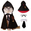 ANIAC 3PCS Halloween Dog Costume Cat Wizard Cape Glasses and Necktie Set Halloween Puppy Outfit Pet Academy Magician Cosplay Apparel for Kitten Cat Small Dogs (Black+Red, Small)