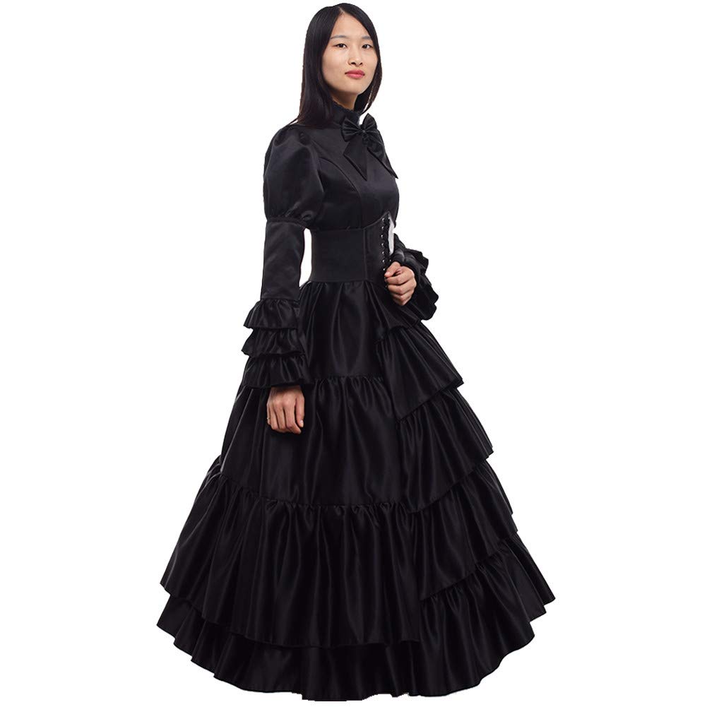 GRACEART Women Gothic Victorian Rococo Dress Costumes Balck M
