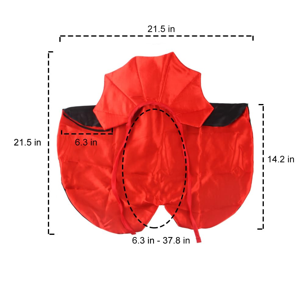 QIYADIN Pet Halloween Vampire Baron Cloak, Festival Cosplay Robe, Pet Halloween Costume Clothes Suit for Medium and Large Cats and Dogs