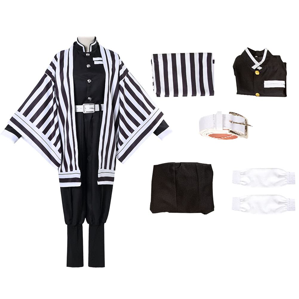 Iguro Cosplay Costume Kimono Halloween Outfit (Iguro Obanai, L)