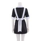 LQTIKLD Women's Horror Show Magenta Cosplay Costume Maid Uniform Apron Dress Halloween Outfit (Medium)