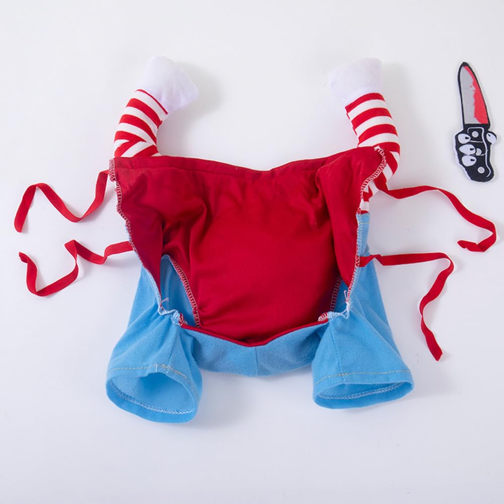 Pet Deadly Doll Chucky Dog Cosplay Funny Halloween Christmas Clothes Party Costume for Small Medium Large Dogs (L: Chest Circumference 27"-35")