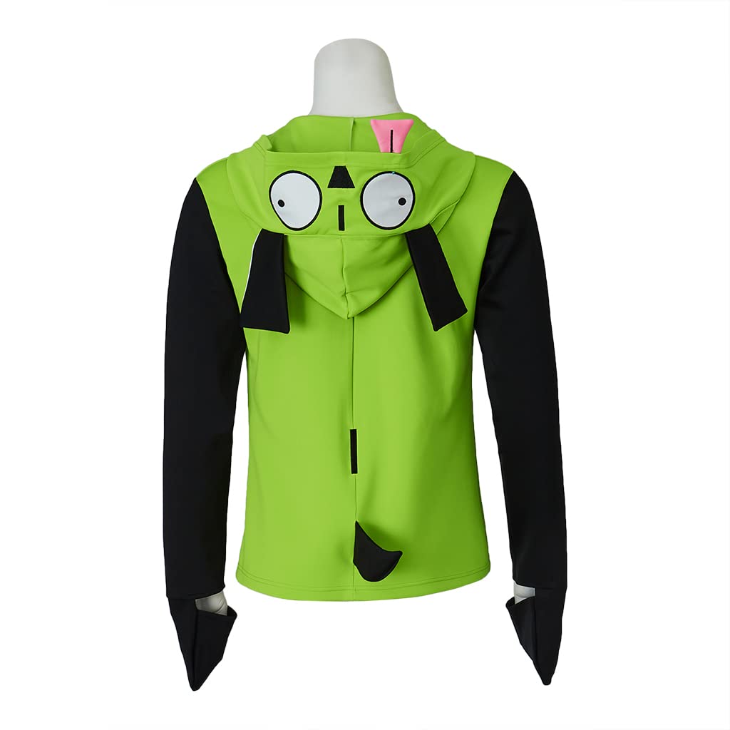 Saniplaycos Green Cosplay Hoodie Costume Zipper Jacket Coat Men's Casual Sweatshirt Hooded Zip Up Pullovers
