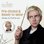 ALLAURA Compatible with Sonny Bono Wig – 60s 70s Men’s Short Brown Wig + Mustache for Hippie, Singer, TV Star, Cop, Detective Costumes – Liberty Duo, Limu & Doug, Uncle Rico, Retro Halloween Outfit