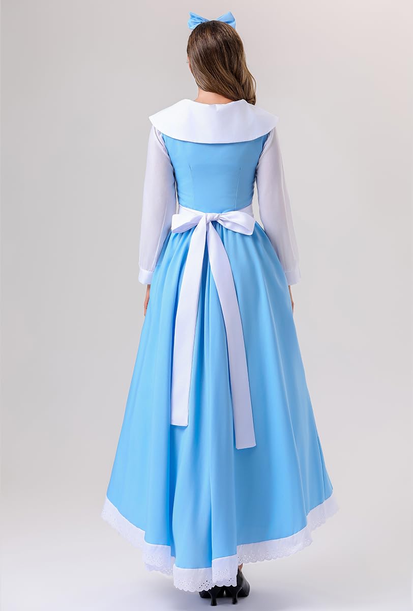 Beauty Belle Costume Dress Beast Costume Dan Stevens Halloween Maid Dress Fancy Party Dress Up 2XL