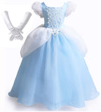 Girls Cinderella Costumes Halloween Princess Dress Up Fancy Birthday Party Ball Gown