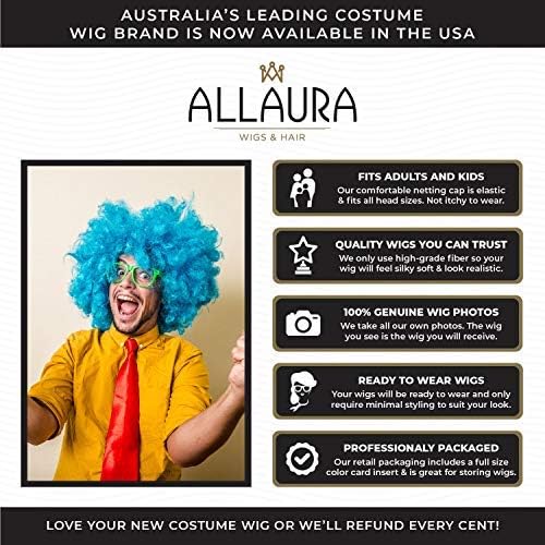 ALLAURA Compatible with Sonny Bono Wig – 60s 70s Men’s Short Brown Wig + Mustache for Hippie, Singer, TV Star, Cop, Detective Costumes – Liberty Duo, Limu & Doug, Uncle Rico, Retro Halloween Outfit