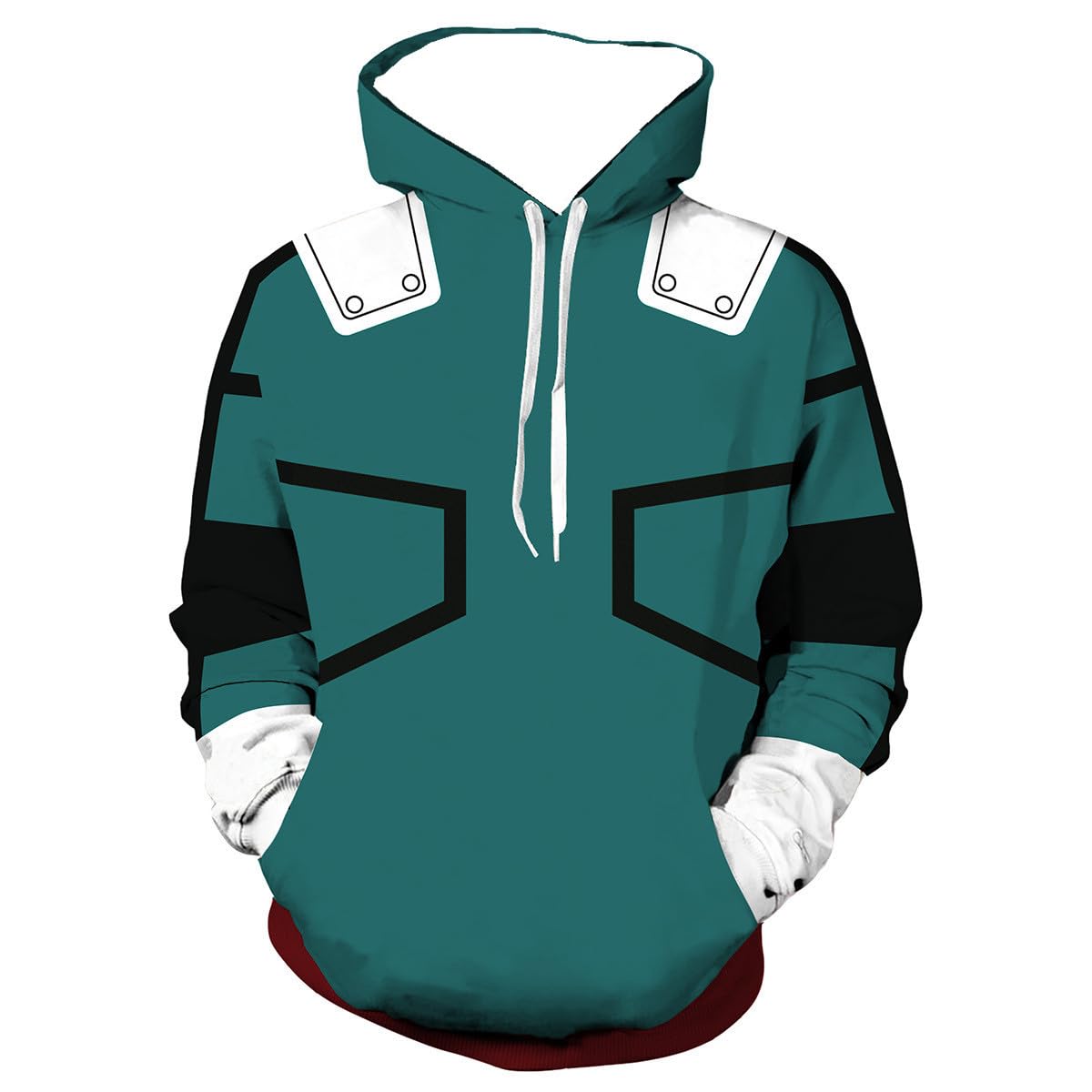 YUANTU Academia Hoodies Cosplay Costume Jacket Hoodies for Adult Unisex (US, Alpha, Small, Regular, Regular, green1)