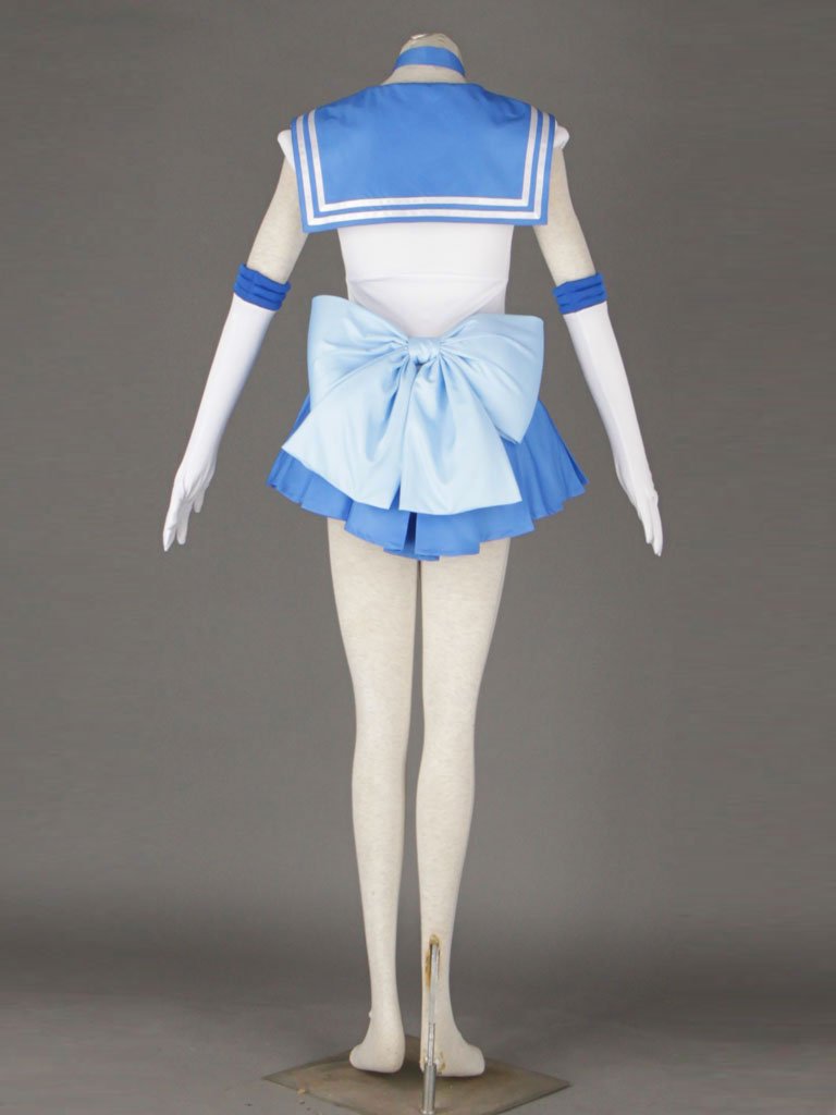 OURCOSPLAY Women's Mizuno Ami Battle Cosplay Costume Dress 6 Pcs Set (Women XXXL)