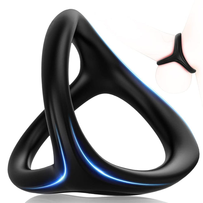 Silicone Penis Ring for Men, Adorime 3 in 1 Ultra Soft Stretchy Cock Ring Penis Enlargers Erection Tool, Sex Toy for Men Hover Image