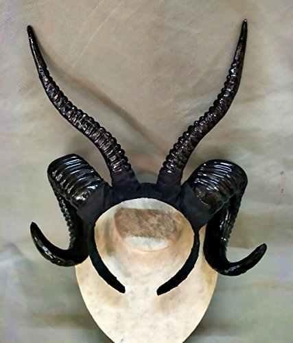 Qhome Gothic Antelope Sheep Horn Hoop Headband Forest Animal Aries Exhibition Cosplay Deluxe Costume Horns