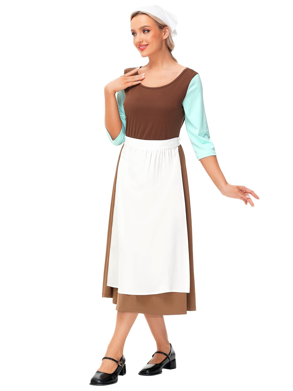 Deerose Womens Halloween Maid Brown Costume Adult Ciinders Cosplay With Apron XS