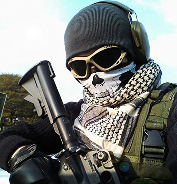 Nuoxinus Black Balaclava Ghosts Skull Full Face Mask for Cosplay Party Halloween Outdoor Motorcycle Bike Cycling Skateboard Hiking Skiing Snowmobile Snowboard Main Image